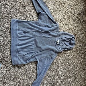 Grace & Lace Ribbed Dusty Blue Knit Top